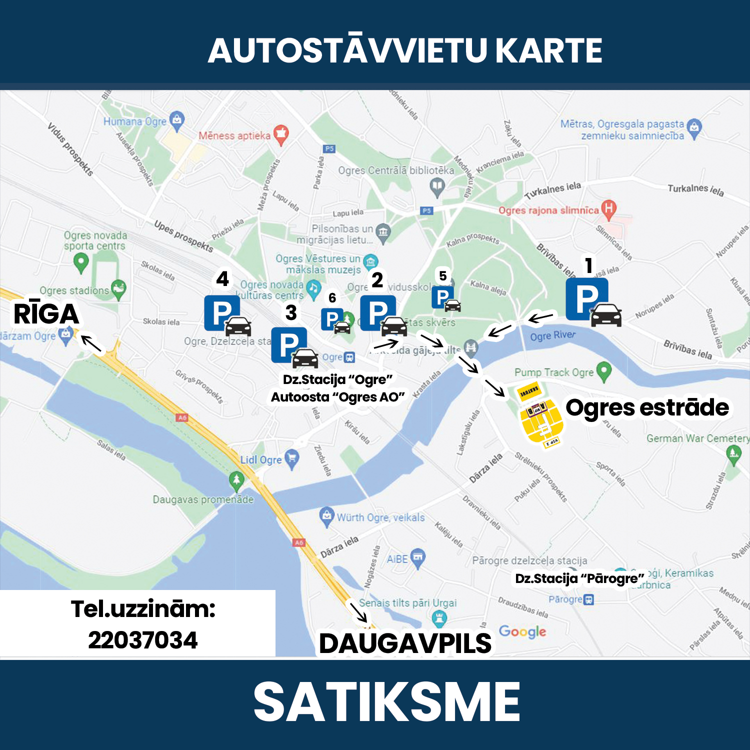 Auto stāvvieta – Ogres estrāde